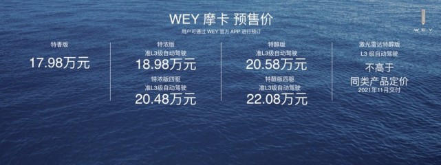 同级首个实现高阶自动驾驶车型 WEY旗舰摩卡17.98万元起预售